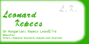 leonard kepecs business card